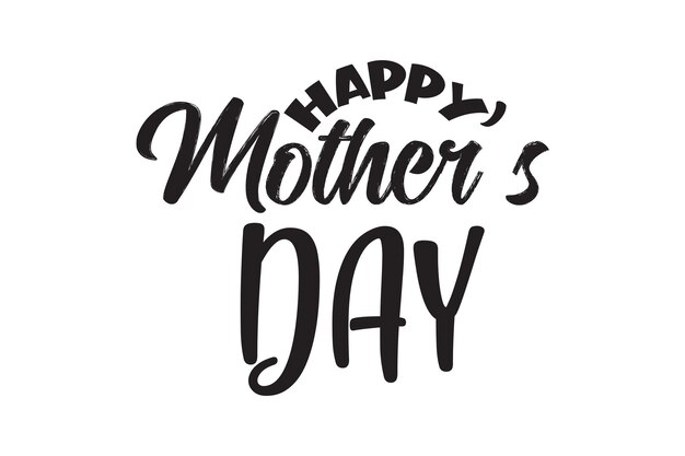 Happy mother's day lettering on a white background.