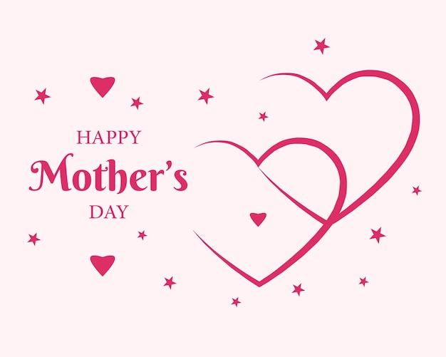 Happy Mother's Day love hearts card background design