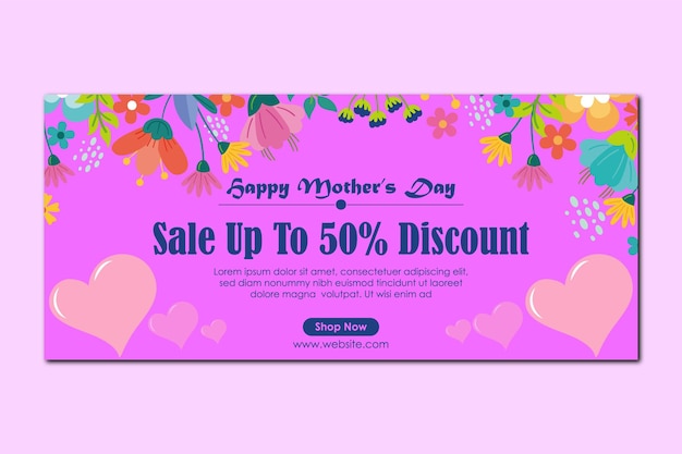 Happy mother's day sale social media Facebook cover page design template