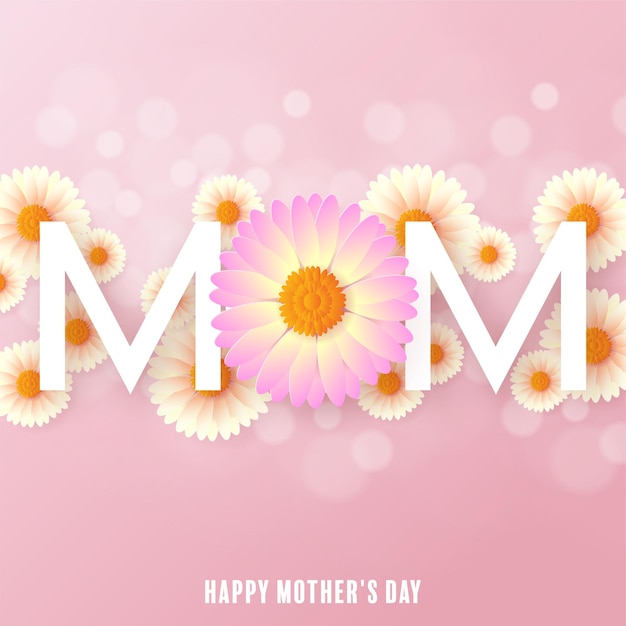 Happy mother's day with beautiful flowers