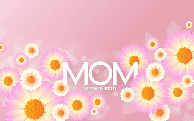 Happy mother's day with beautiful flowers