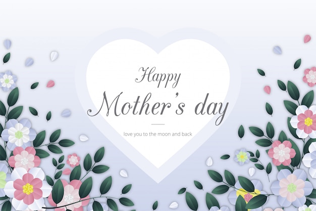 Happy Mothers Day background with flowers