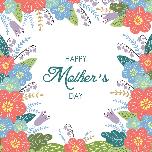 Happy mothers day background with flowers 