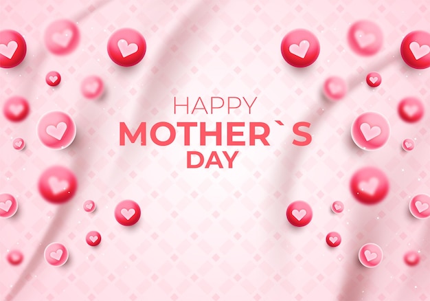 Vector happy mothers day banner with gift latter love and other