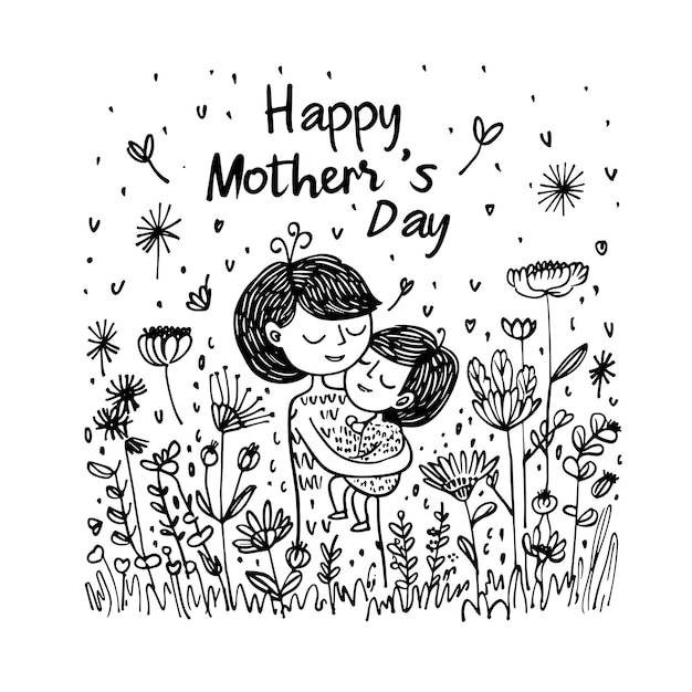 Happy Mothers day card vector illustration