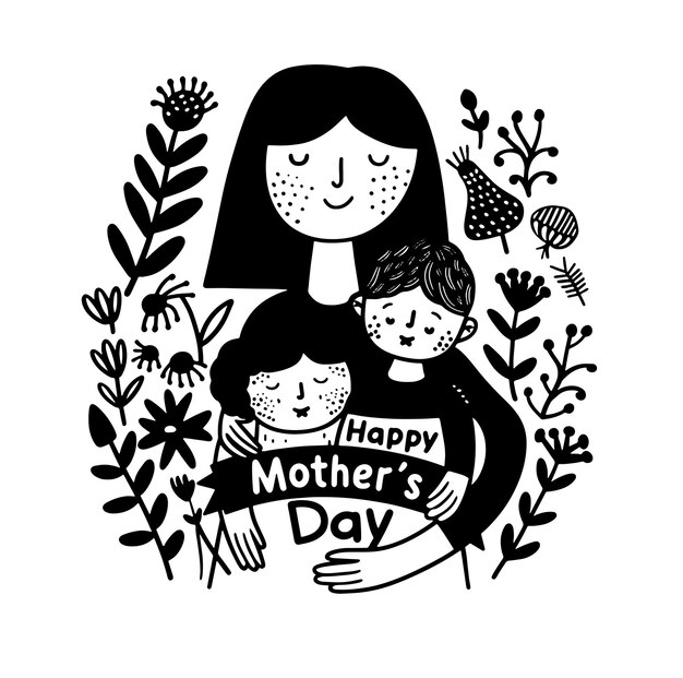 Vector happy mothers day card vector illustration