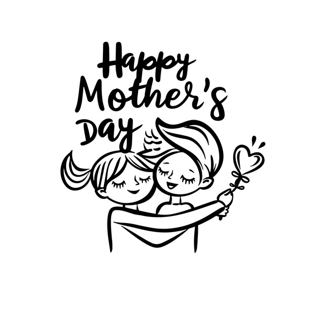 Vector happy mothers day card vector illustration