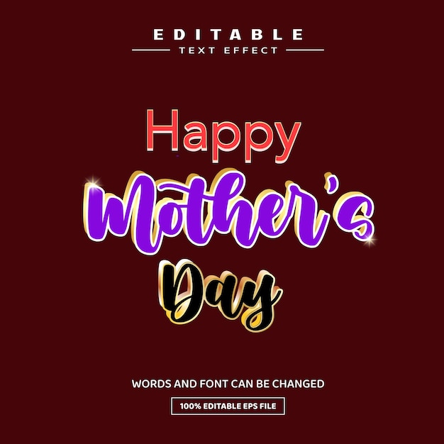 Happy Mothers Day Editable Text Effect