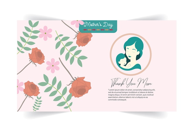 Vector happy mothers day greeting card vector illustration presentation template invitation banners