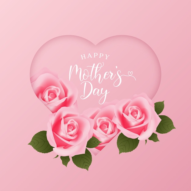 Happy Mothers Day hand lettering text Good for the holiday of mom vector illustration