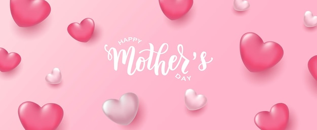 Happy Mothers day hand lettering text