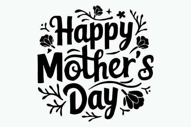 Happy Mothers day icon of silhouette vector style with white background