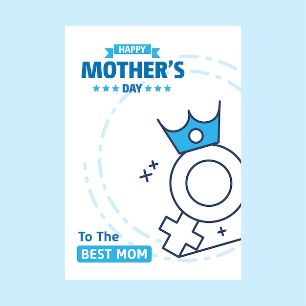 Happy Mothers Day lettering Blue Background