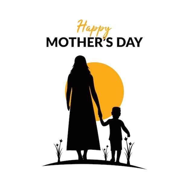 Happy mothers day logo illustration