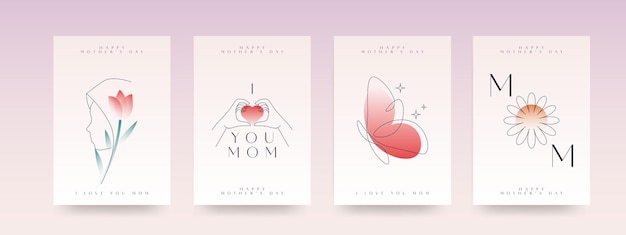 Happy mothers day poster or cover design vector 10