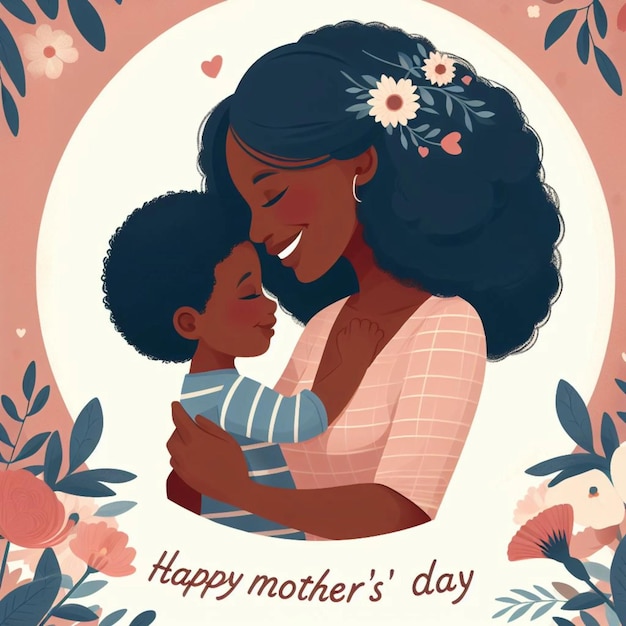 Happy Mothers Day poster for a mother and her child