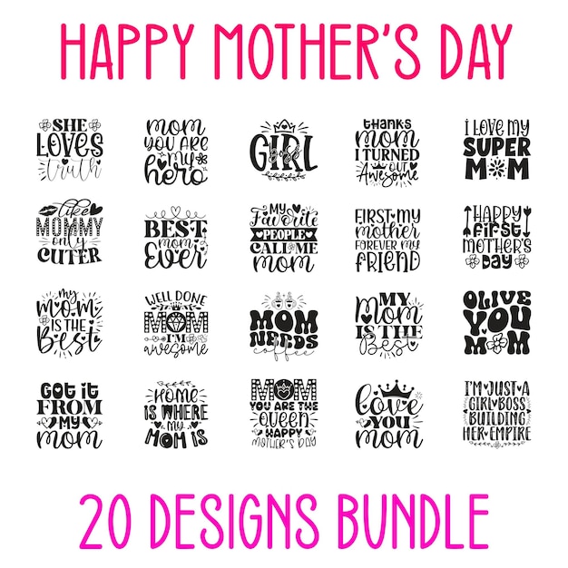 Vector happy mothers day tshirt and svg design mom mama svg quotes tshirt design