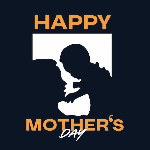 Happy mothers day typographic Background and illustration premium Vector