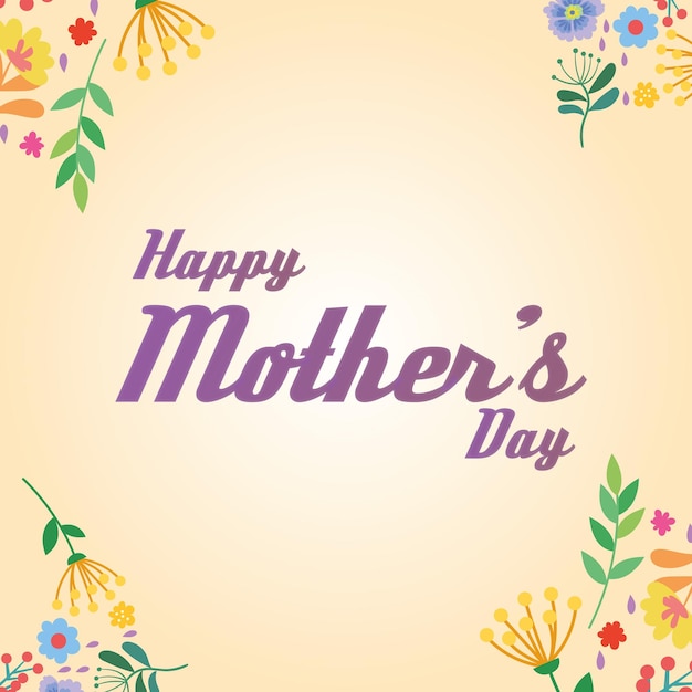 Happy mothers day typographic Background and illustration premium Vector