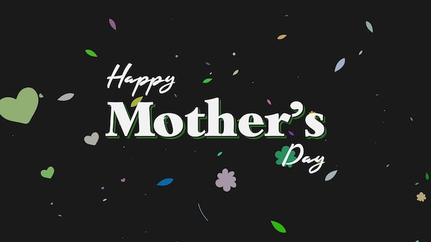 Happy mothers day typographic Background and illustration premium Vector