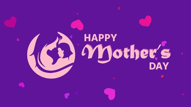 Happy mothers day typographic Background and illustration premium Vector