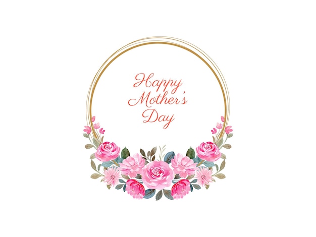 Happy mothers day wreath background