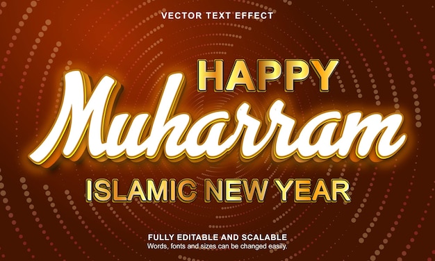 Happy muharram editable text effect