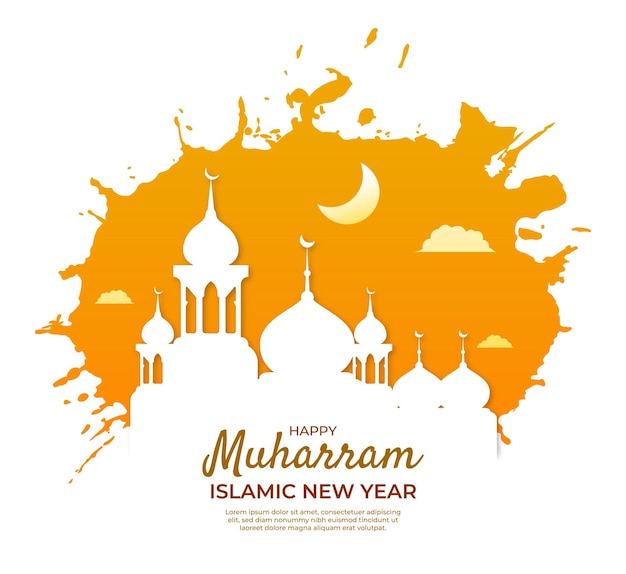 Happy muharram islamic new year illustration