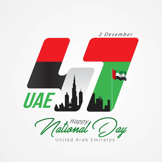 Vector happy national day of uae (united arab emirates). 