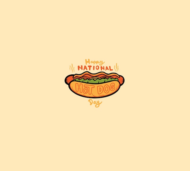 Happy national hot dog day typography