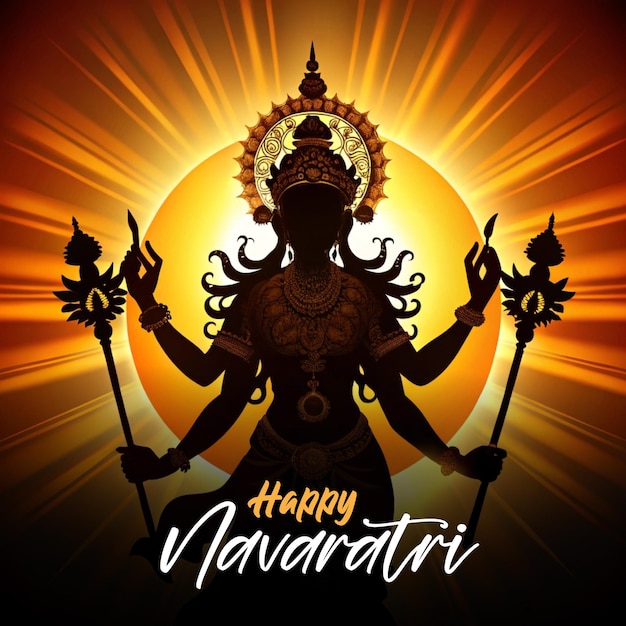 Happy Navaratri and Durga puja vector art