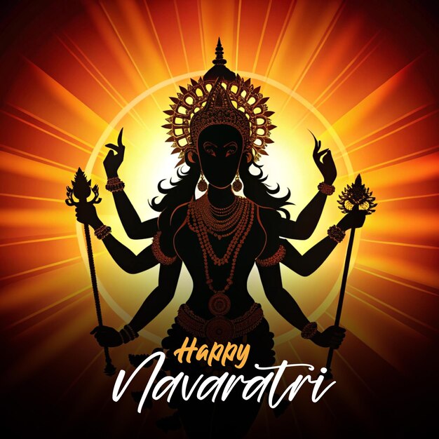 Vector happy navaratri and durga puja vector art