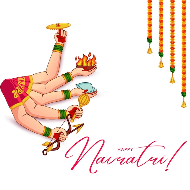 Happy Navaratri Maa Durga Illustration Social Media Post Template Indian Festival