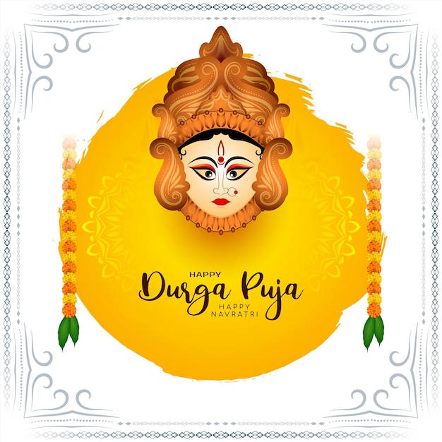 Happy navratri and Durga puja religious Inidan festival background