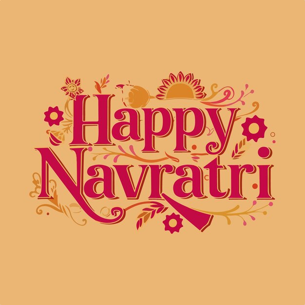 Vector happy navratri festival background durga puja concept illustration