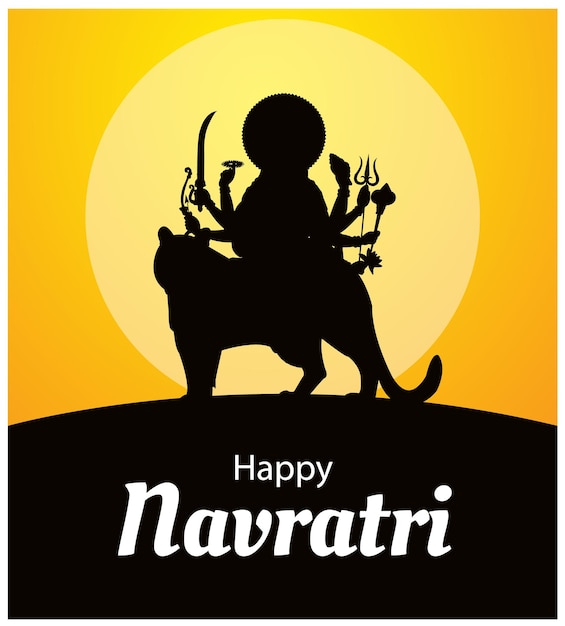 Happy Navratri Festival Of India Celebration Creative Vector Illustration