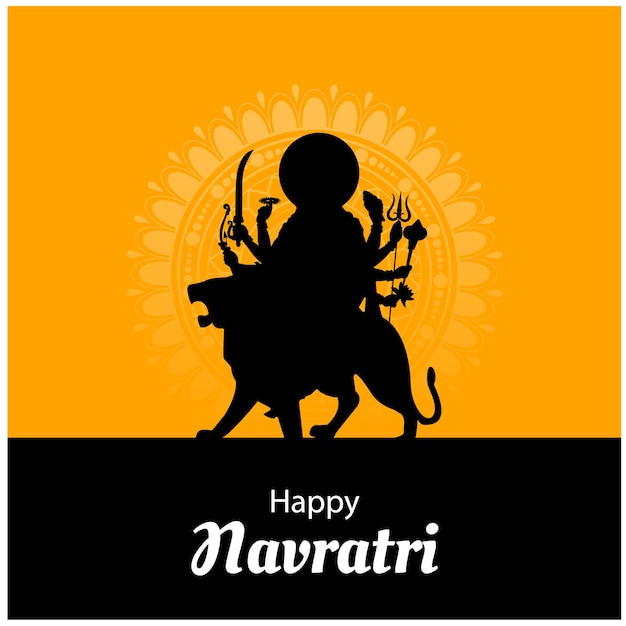 Happy Navratri Festival Of India Celebration Creative Vector Illustration