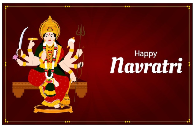 Happy Navratri Festival Of India Celebration Creative Vector Illustration