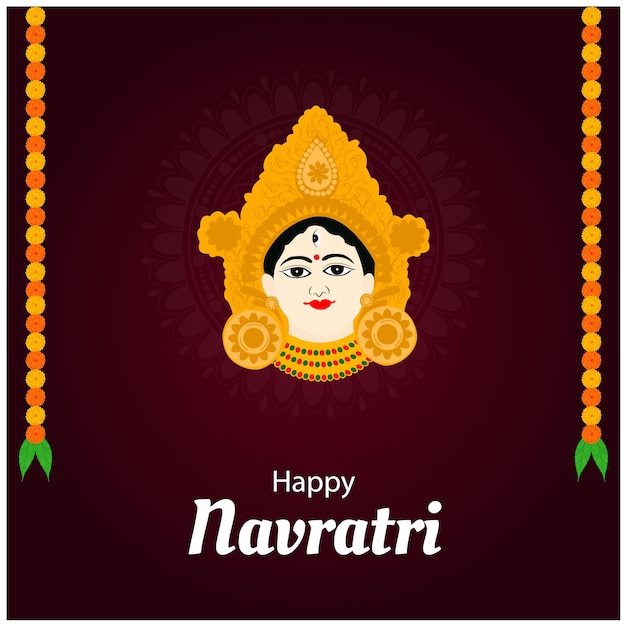 Happy Navratri Festival Of India Celebration Creative Vector Illustration