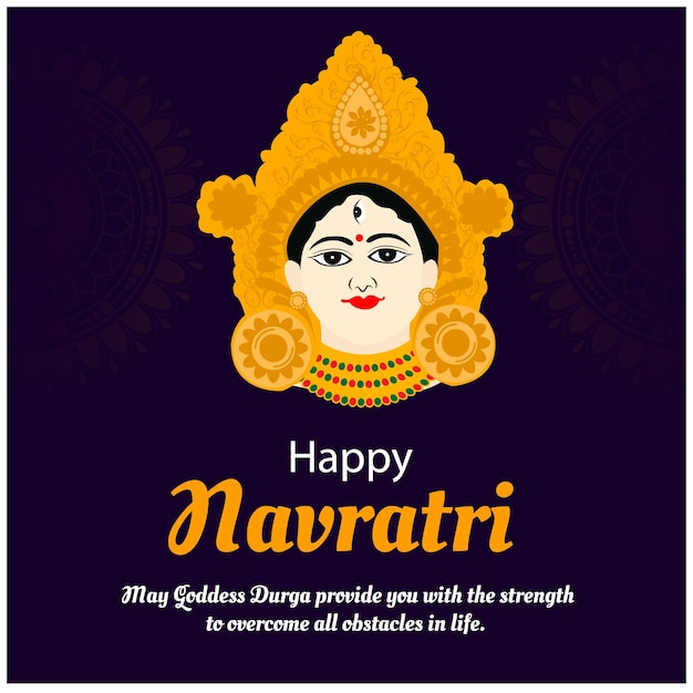 Happy Navratri Indian Festival Celebration Vector Illustration