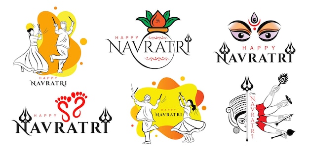 Happy Navratri logo collection