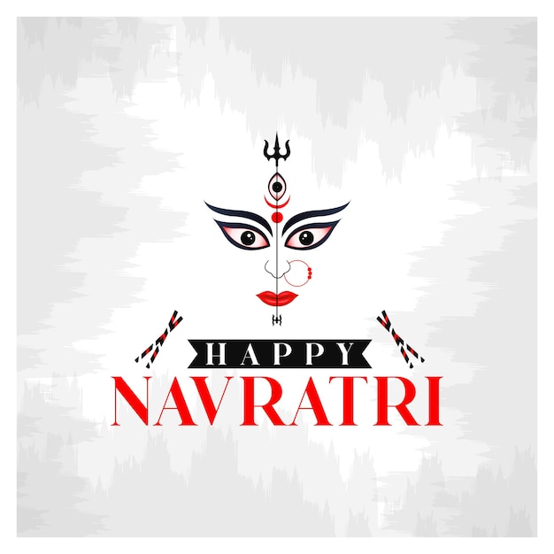 Vector happy navratri maa durga illustration festival background social media post template vector navratri