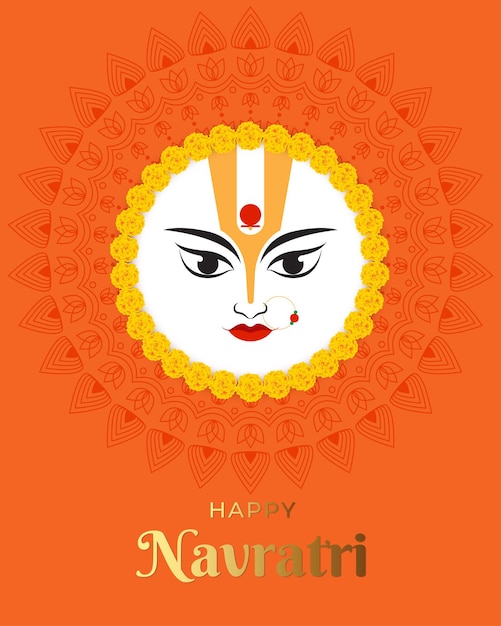 Happy Navratri with nice and creative Maa Durga design illustration Happy Navratri Durga Puja