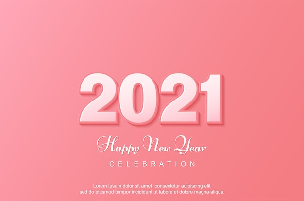 Happy new  banner on pink background