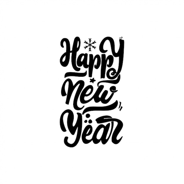 Happy new year 2017 hand-lettering text 