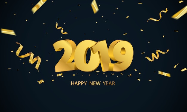 Happy New Year 2019 background.