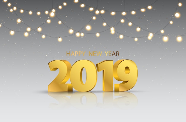 Happy New Year 2019 background.