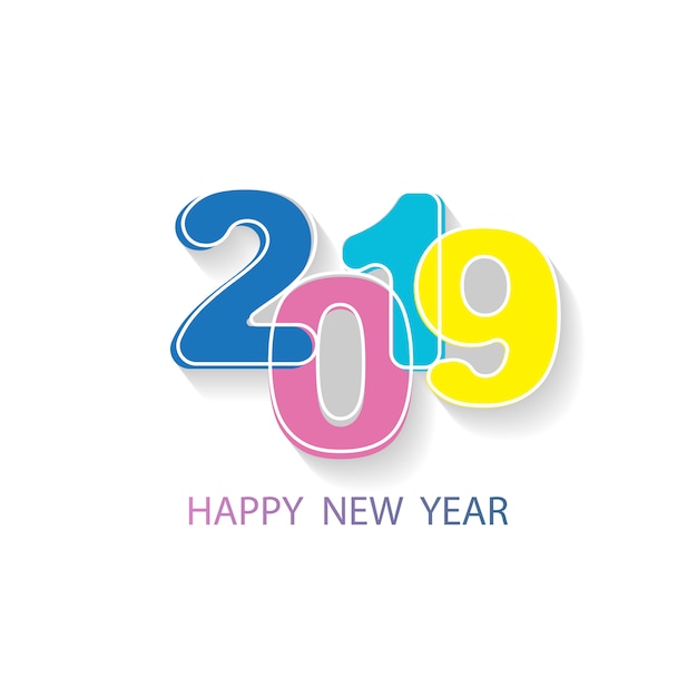 Happy new year 2019 vector background