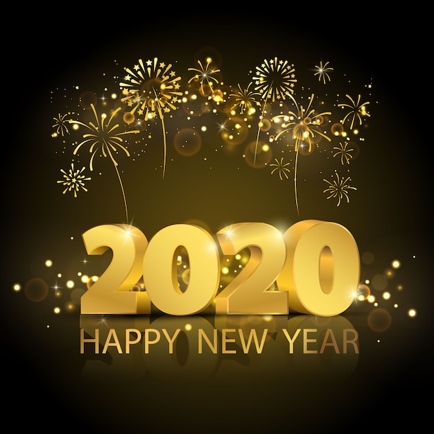 Happy New Year 2020 background.