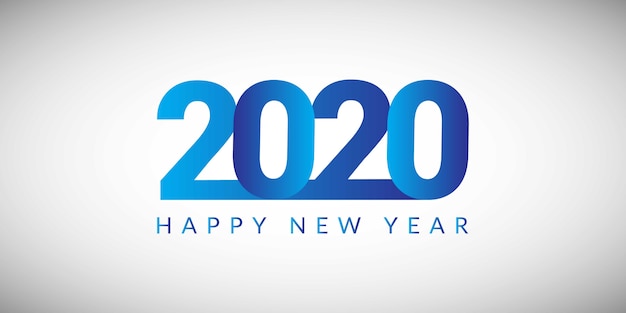 Happy New Year 2020   Blue Gradient